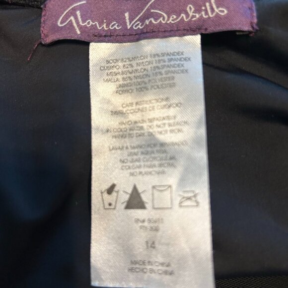 Gloria Vanderbilt Ebony Rose Shirred Surplice One-Piece Swimsuit - Picture 3 of 3